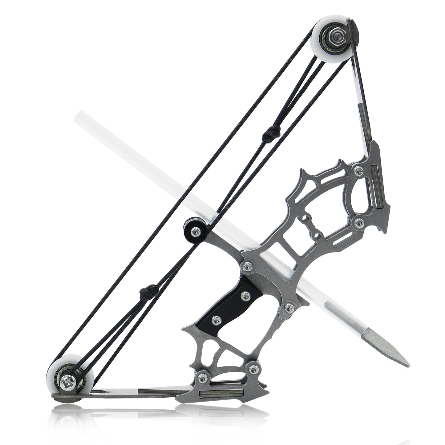 6" Mini Compound Bow and Arrow Set Pocket Bow Metal Material Catapult with Arrows for Target Archery Practice Office Fitness Parent-Child Play Family Games