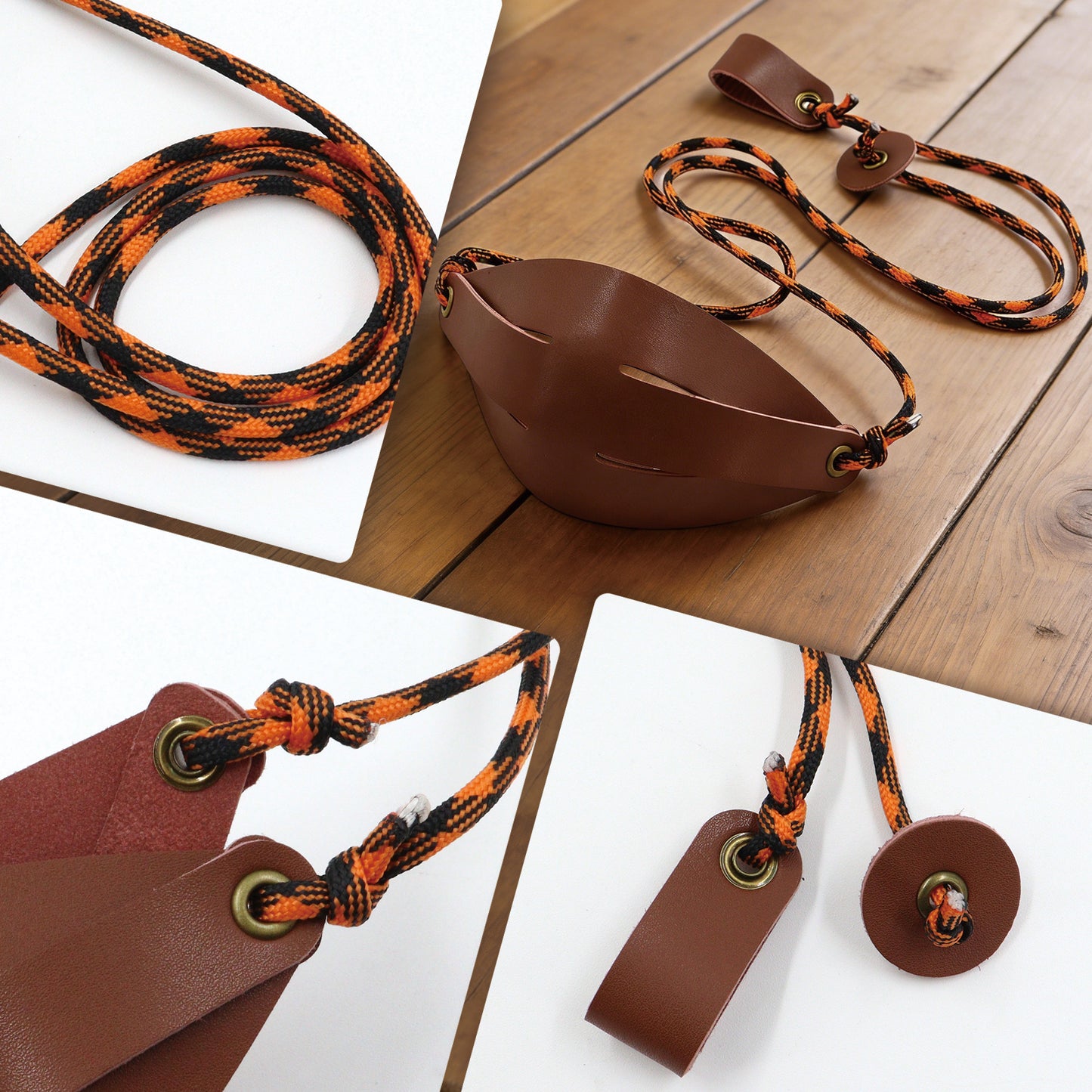 Plus Pouch Traditional Old-Fashioned Slingshot Handmade Paracord Shepherds slingshots Leather Throwing Sling Rock Thrower
