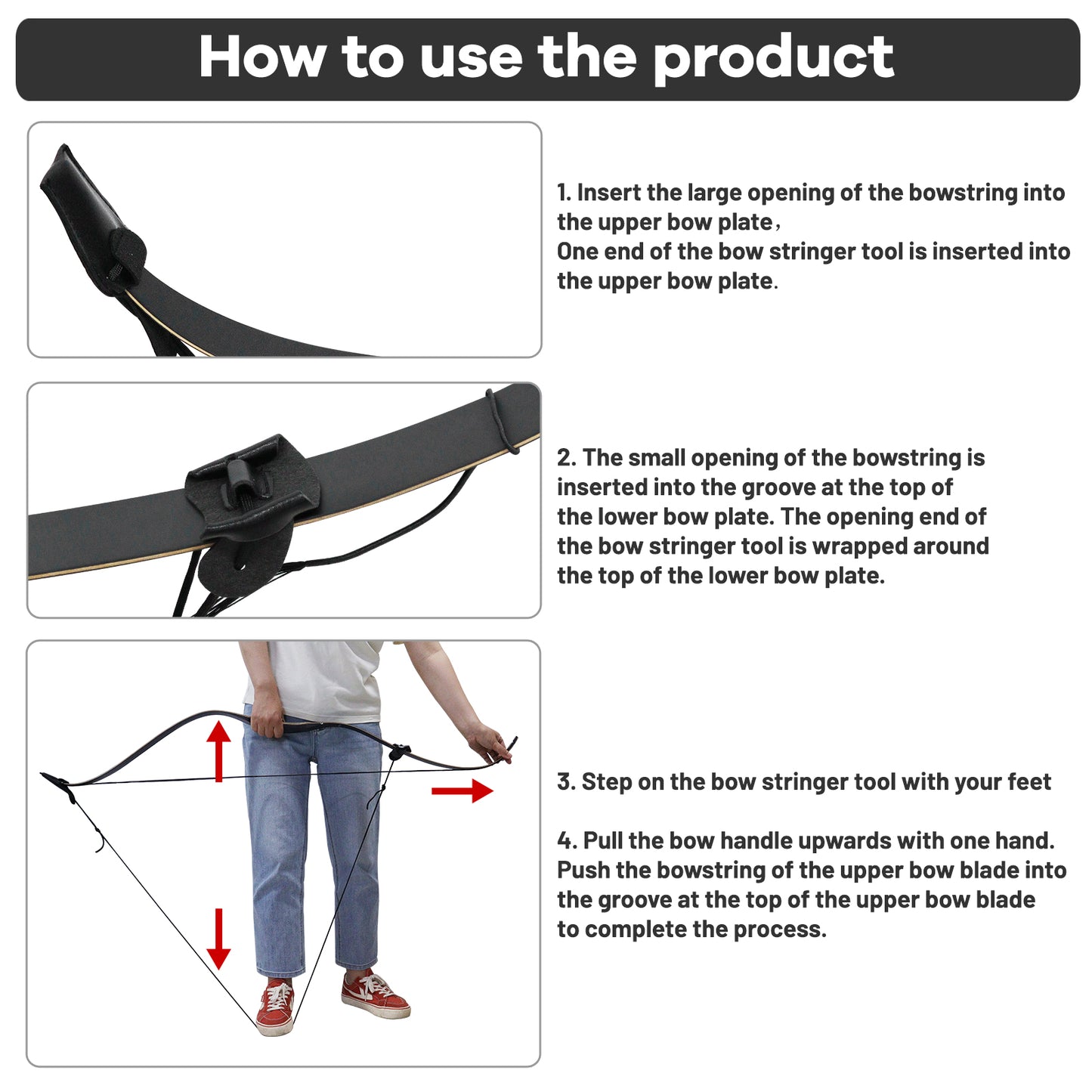 Archery Recurve Bow Stringer Tool Archery Limbsaver String Tool for Recurve Bow Longbow Horse Bow Destringer Accessories