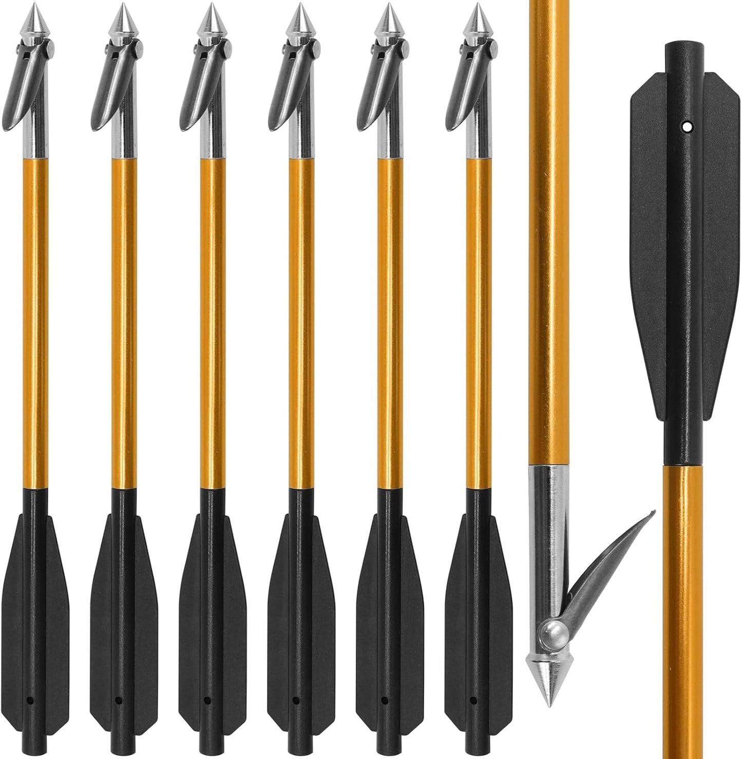 6.8 Inch Aluminium Fishing Bolts with Harpoon Pistol Crossbow Bolts for Fishing with Steel Point Fishing Arrows for Outdoor Hunting Fishing