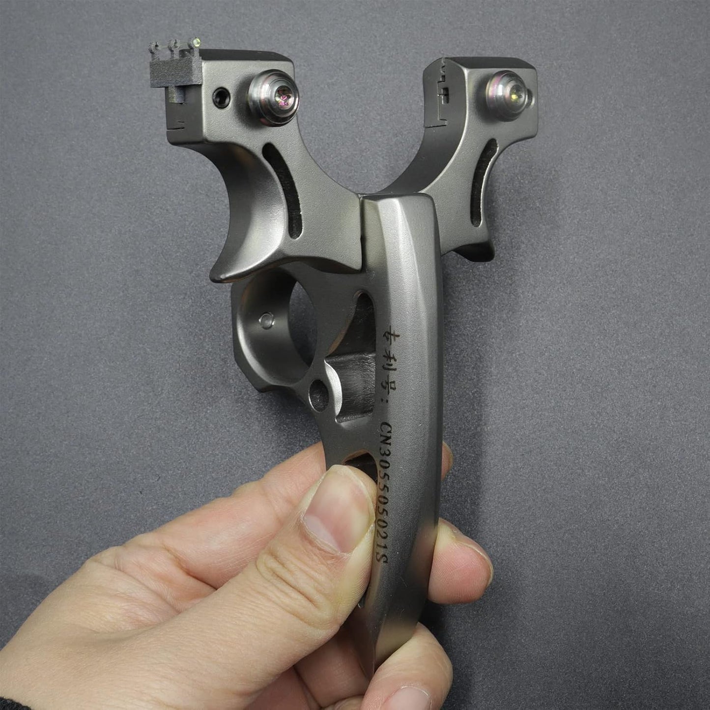 Powerful Slingshot for Hunting Stainless Steel Slingshots for Adults with 3 Slingshot Rubber Bands 50 Clay Slingshot Ammo