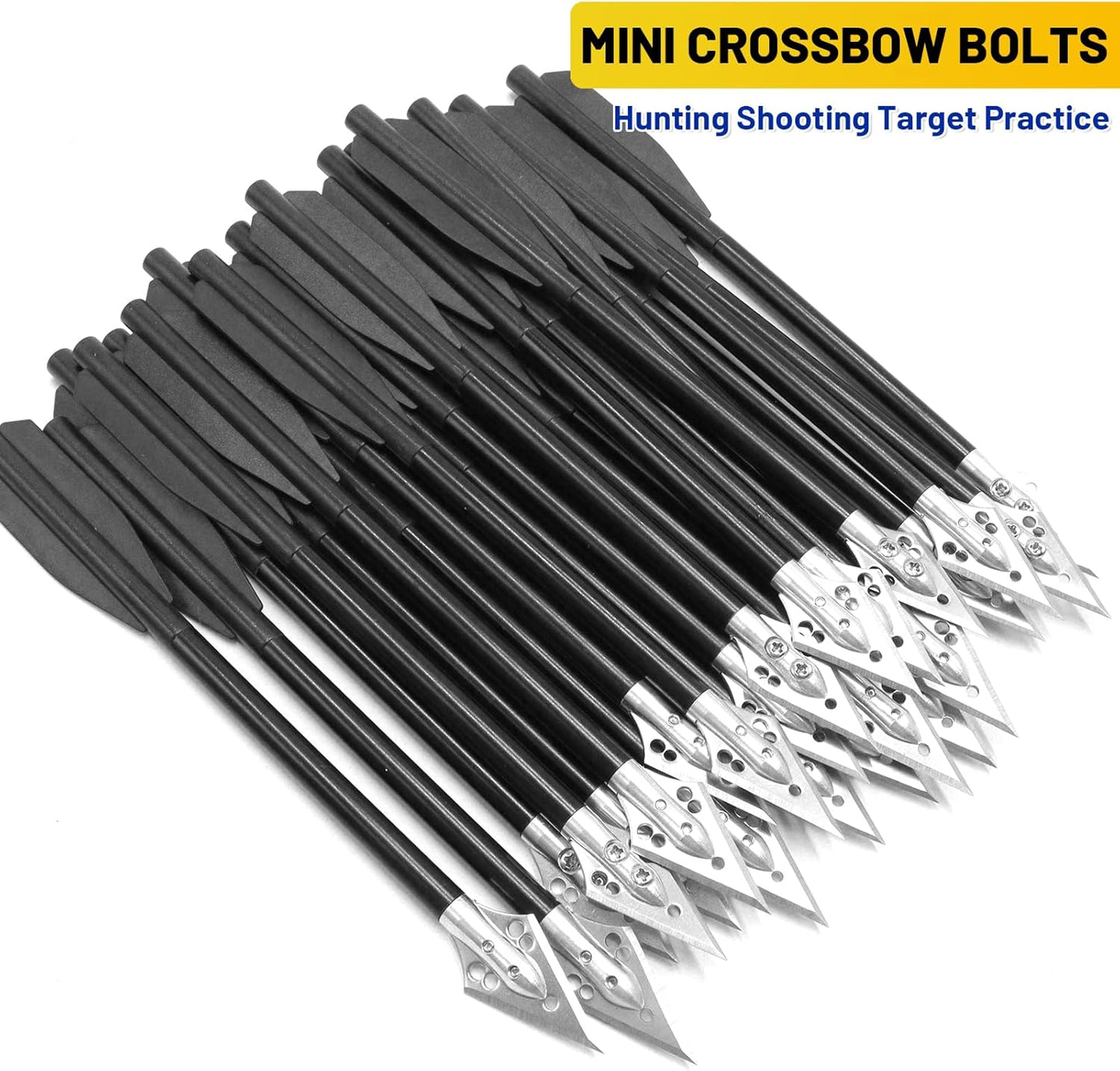 6.3" Mini Crossbow Bolts with Sharp Steel Broadhead Tips Aluminum Mini Crossbow Pistol Arrows Pistol Crossbow Arrows for 50-80lbs Mini Crossbow Hunting Target Practice