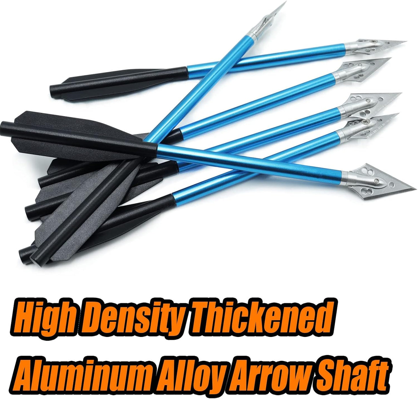 6.3" Aluminum Crossbow Bolts with Steel Broadhead Tips for 50-80lbs Self Cocking Mini Crossbow Archery Outdoor Pistol Crossbow Precision Target Practice Hunting