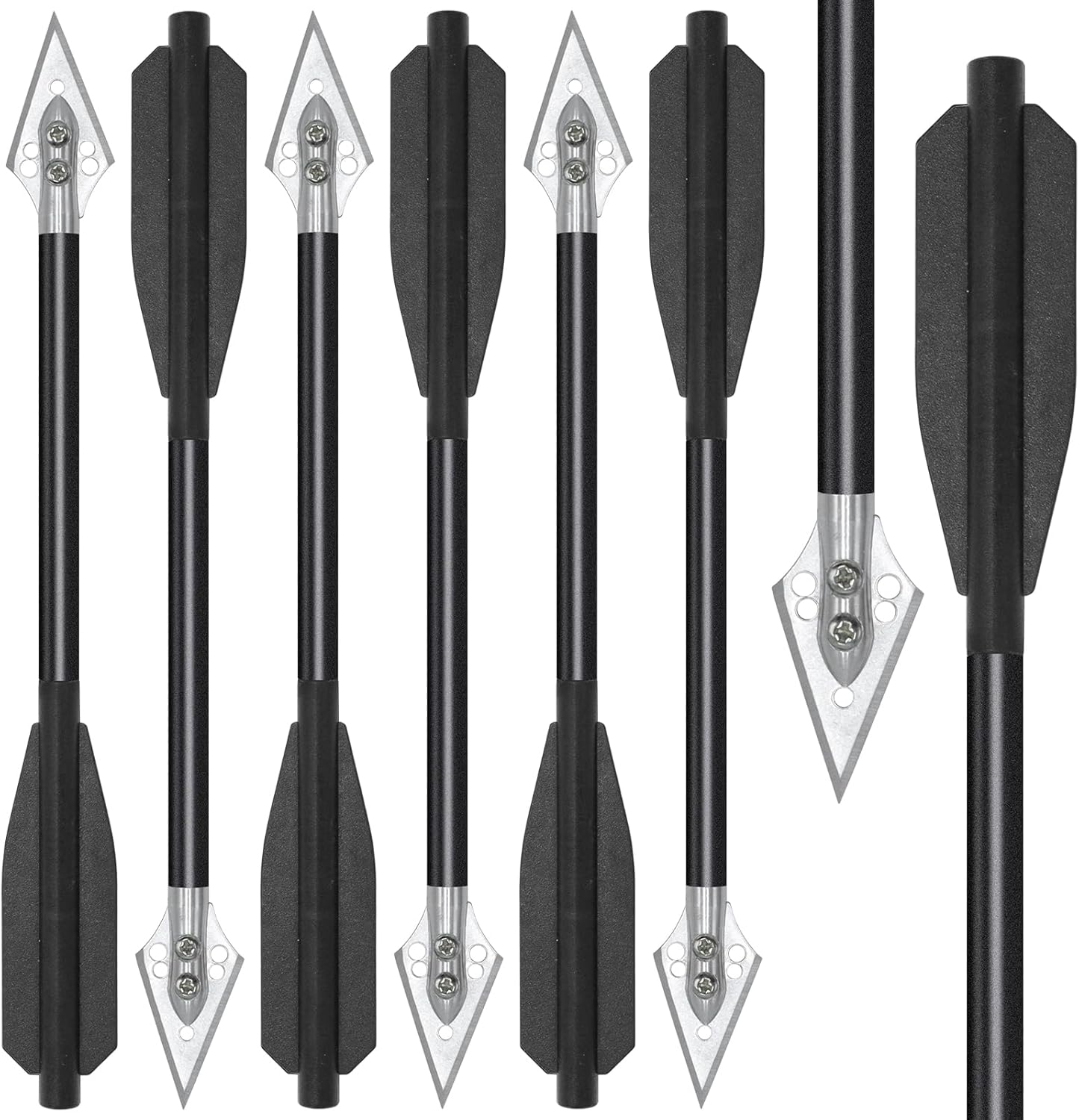 6.3" Mini Crossbow Bolts with Sharp Steel Broadhead Tips Aluminum Mini Crossbow Pistol Arrows Pistol Crossbow Arrows for 50-80lbs Mini Crossbow Hunting Target Practice