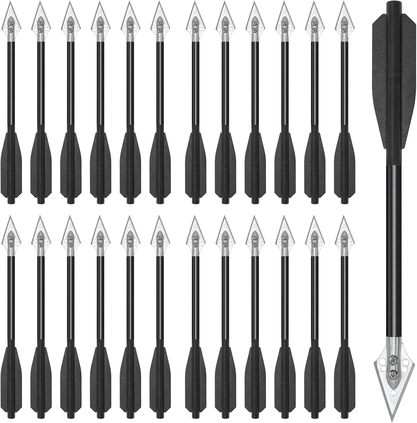 6.3" Mini Crossbow Bolts with Sharp Steel Broadhead Tips Aluminum Mini Crossbow Pistol Arrows Pistol Crossbow Arrows for 50-80lbs Mini Crossbow Hunting Target Practice