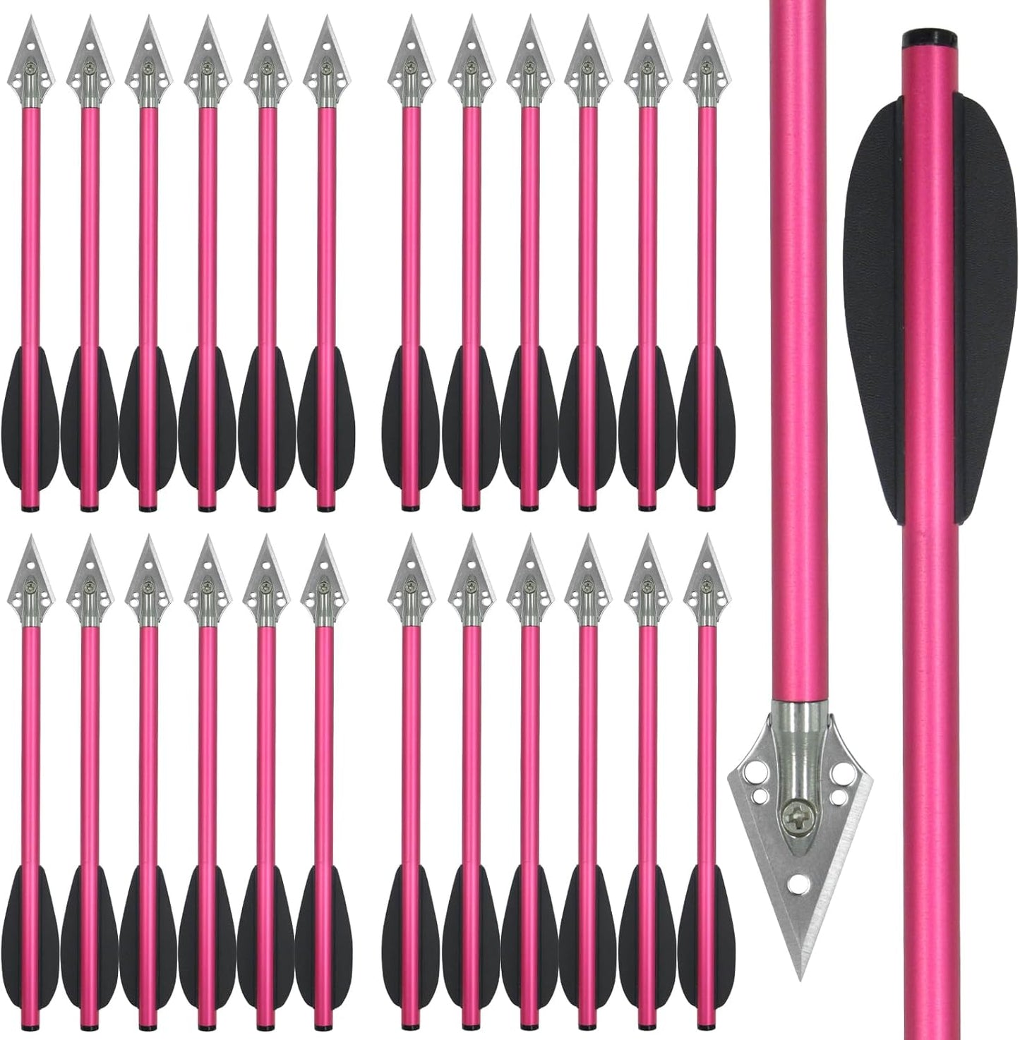 6.3" Pistol Crossbow Bolts with Sharp Blade Mini Crossbow Pistol Arrows for Adults Aluminium Crossbow for Outdoor Hunting (Pack of 6/12/24)