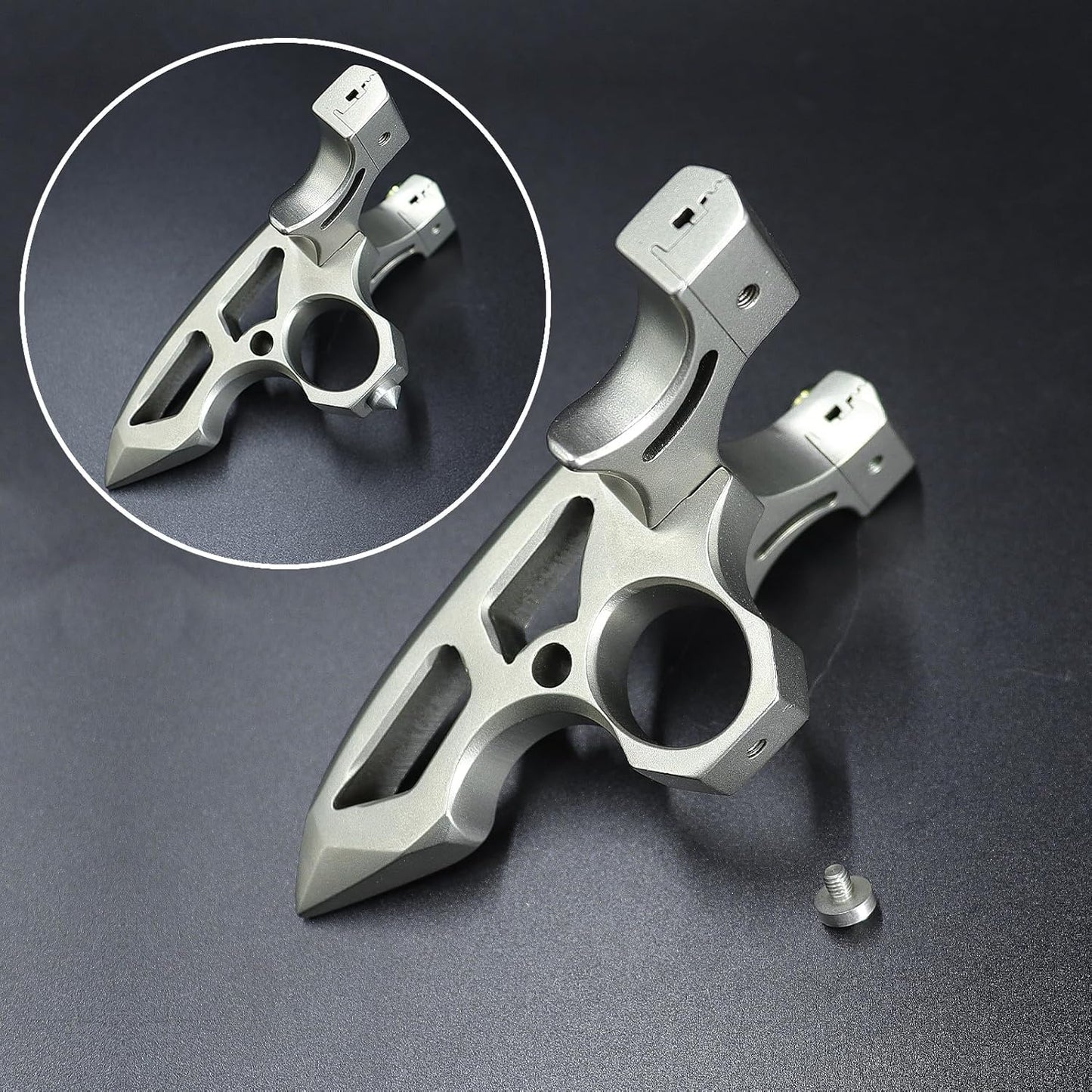 Powerful Slingshot for Hunting Stainless Steel Slingshots for Adults with 3 Slingshot Rubber Bands 50 Clay Slingshot Ammo