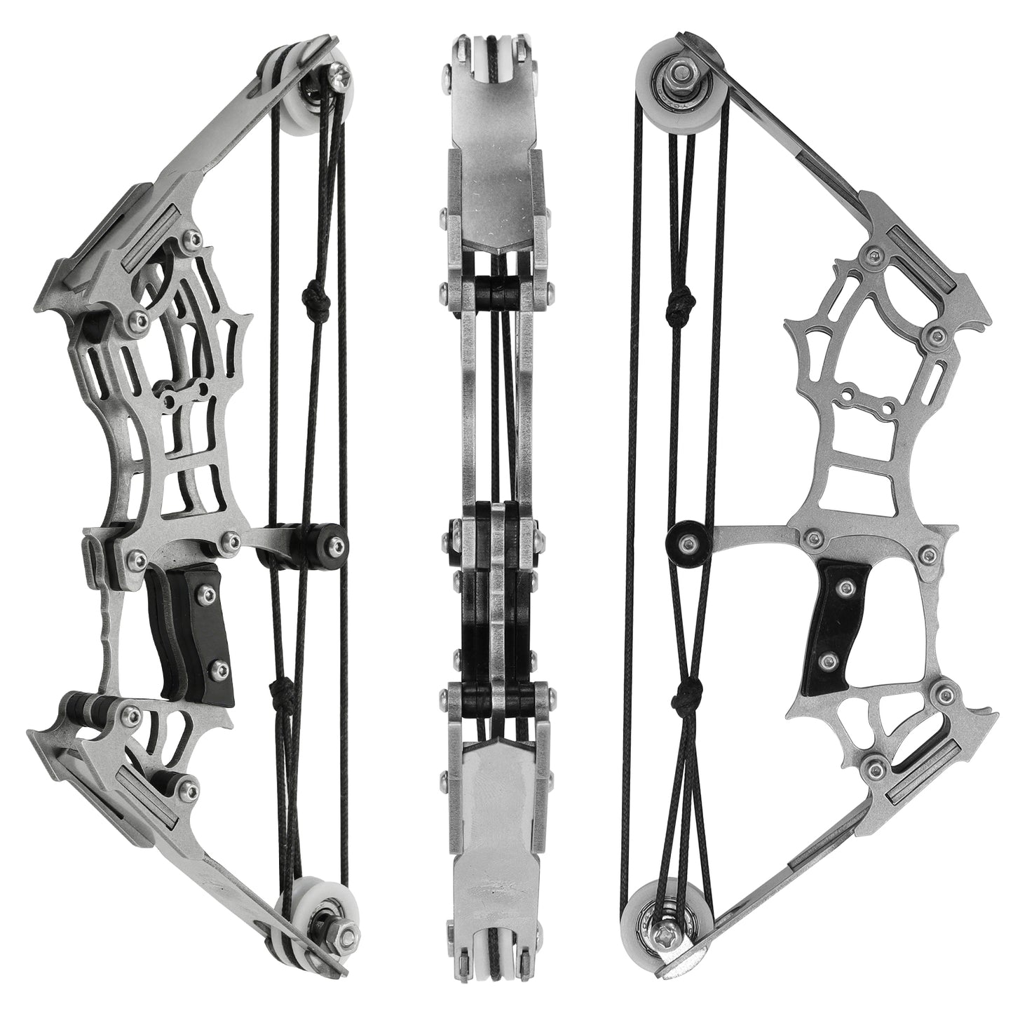 6" Mini Compound Bow and Arrow Set Pocket Bow Metal Material Catapult with Arrows for Target Archery Practice Office Fitness Parent-Child Play Family Games