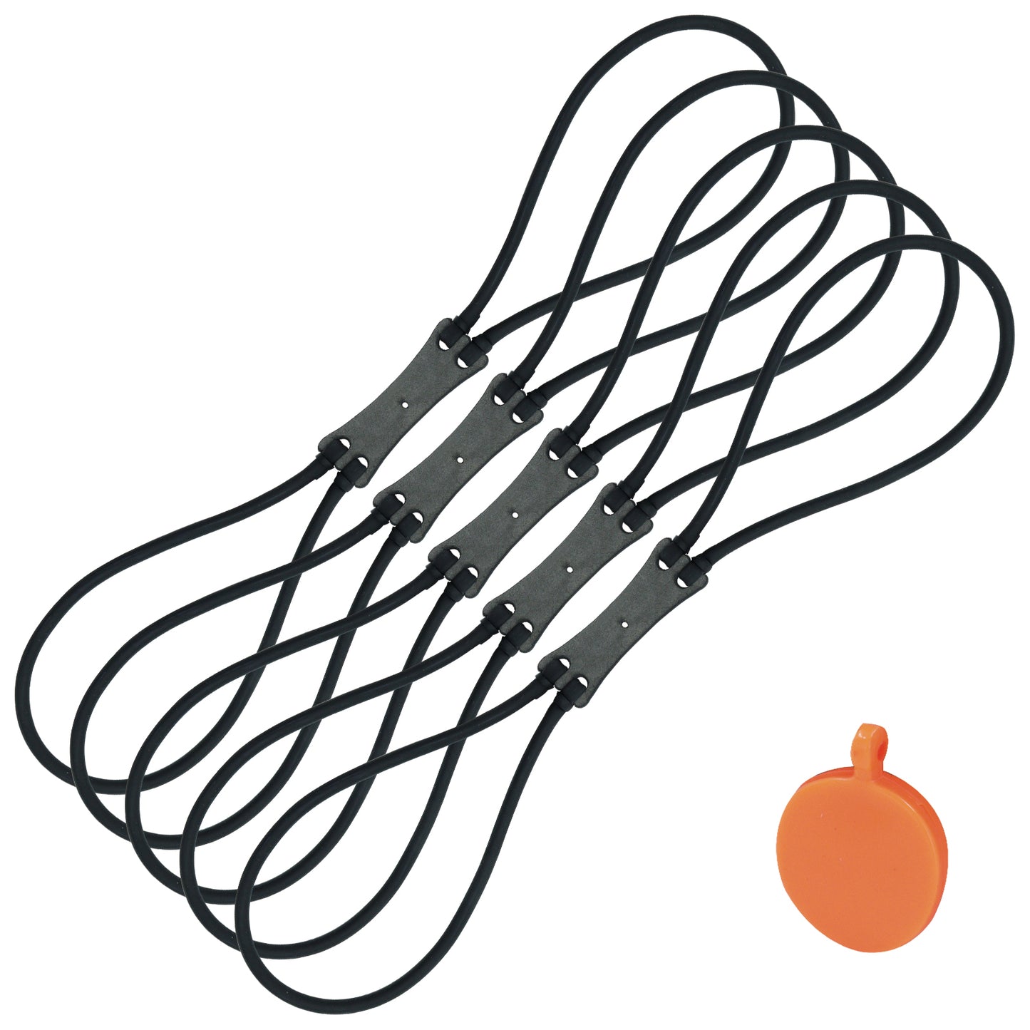 HANDBAIGE 5 Slingshot Ammo Bands with 1 Target Powerful Replacement Rubber Bands for Slingshots Hunting Tubular Bands for Shooting