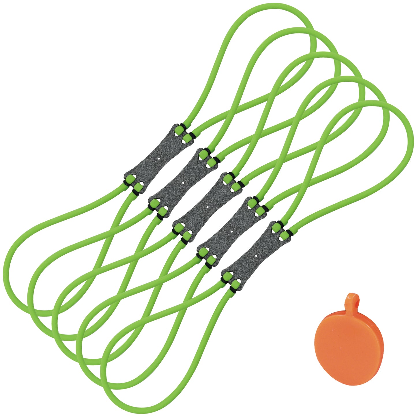 HANDBAIGE 5 Slingshot Ammo Bands with 1 Target Powerful Replacement Rubber Bands for Slingshots Hunting Tubular Bands for Shooting