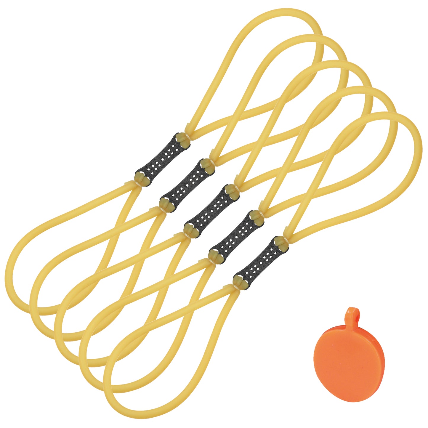 HANDBAIGE 5 Slingshot Ammo Bands with 1 Target Powerful Replacement Rubber Bands for Slingshots Hunting Tubular Bands for Shooting