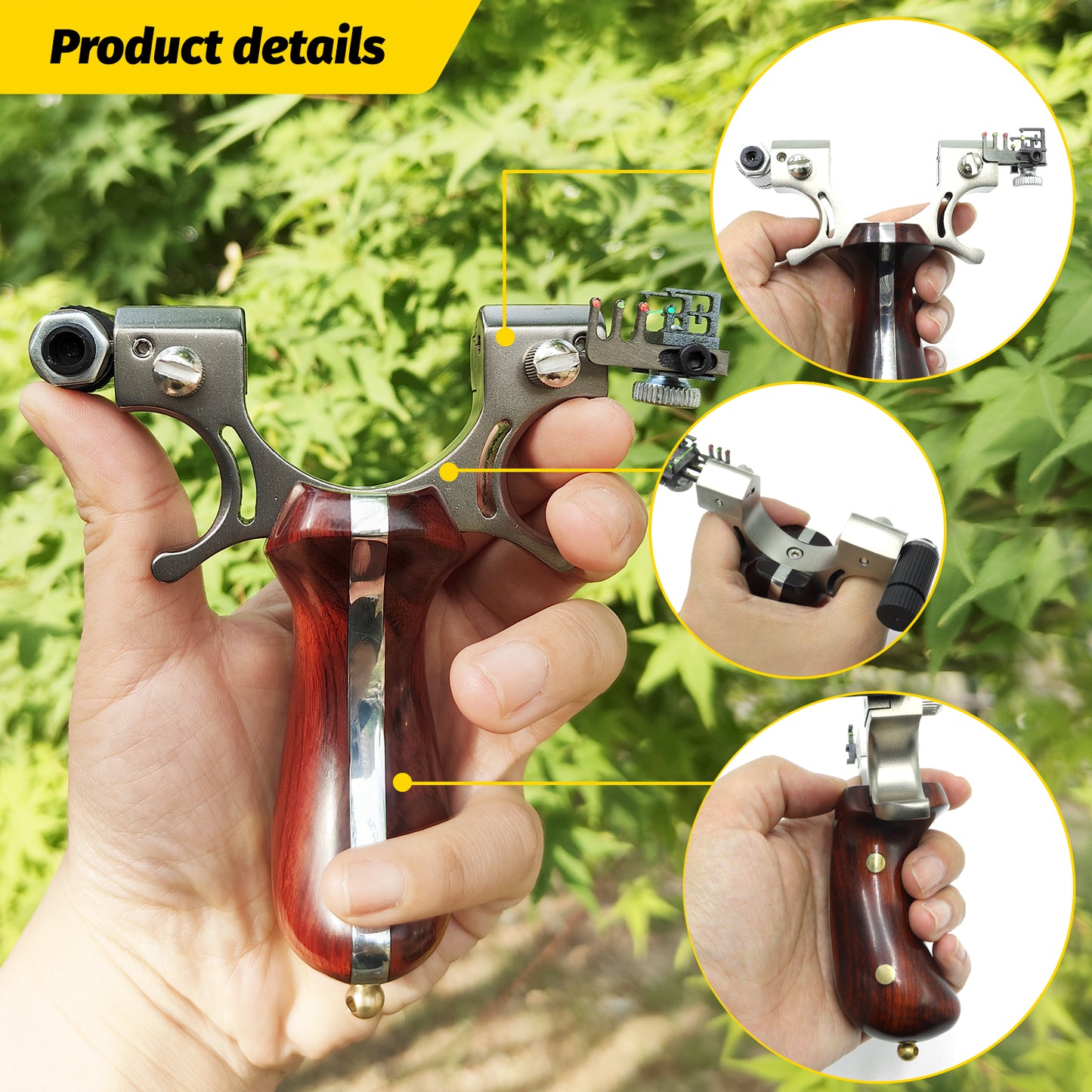 Hunting Slingshot with Laser Powerful Slingshots High Velocity Catapult with 5 Rubber Bands, 100 Slingshot Clay Ammo for Professional Hunting Slingshots Powerful Sling Shot with Aiming Sight