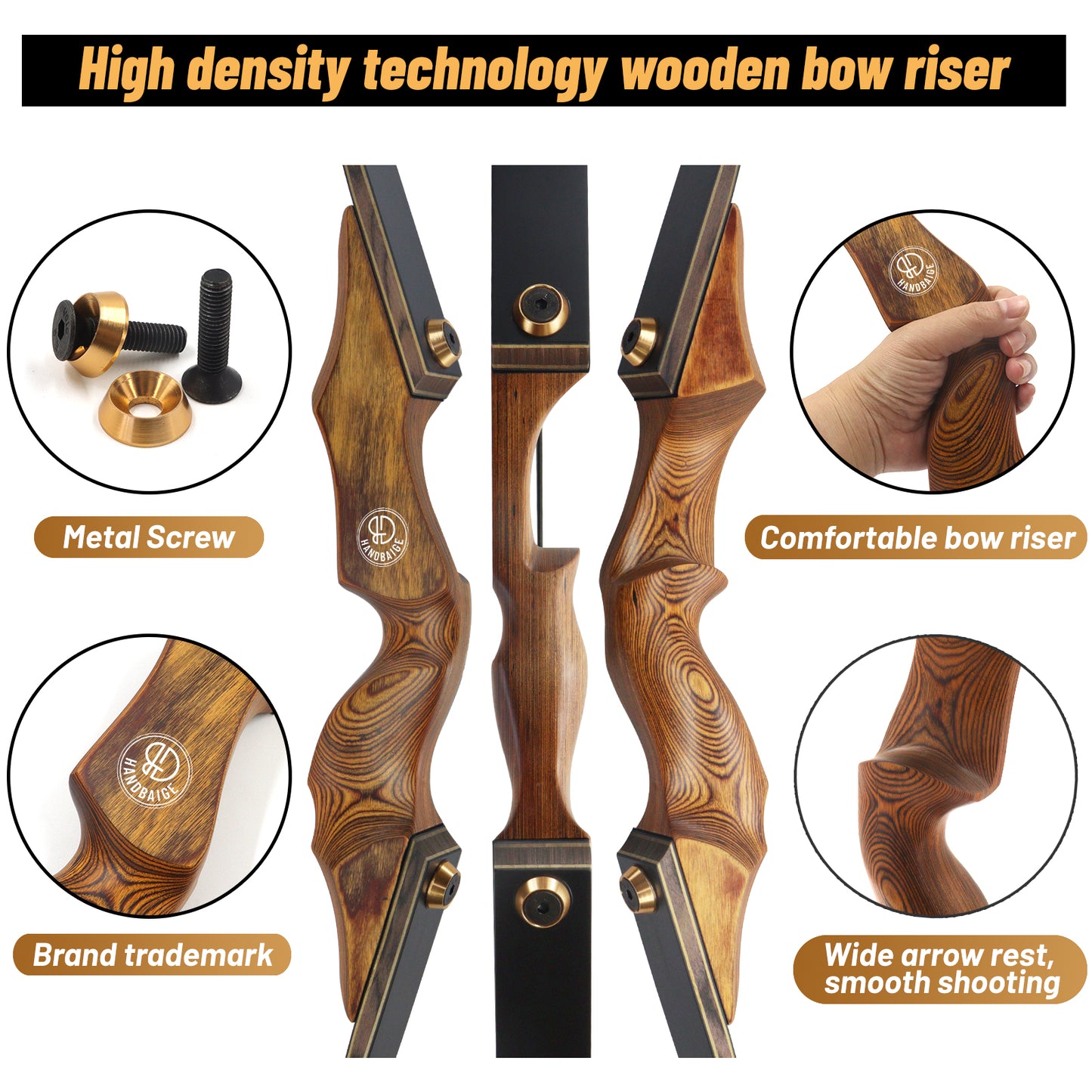 60'' Archery Recurve Bows Kit for Adults 20-60lbs Recurve Bow and Arrows and Replacable Broadheads Takedown Wooden Bows Kit with Bow Bag for Hunting