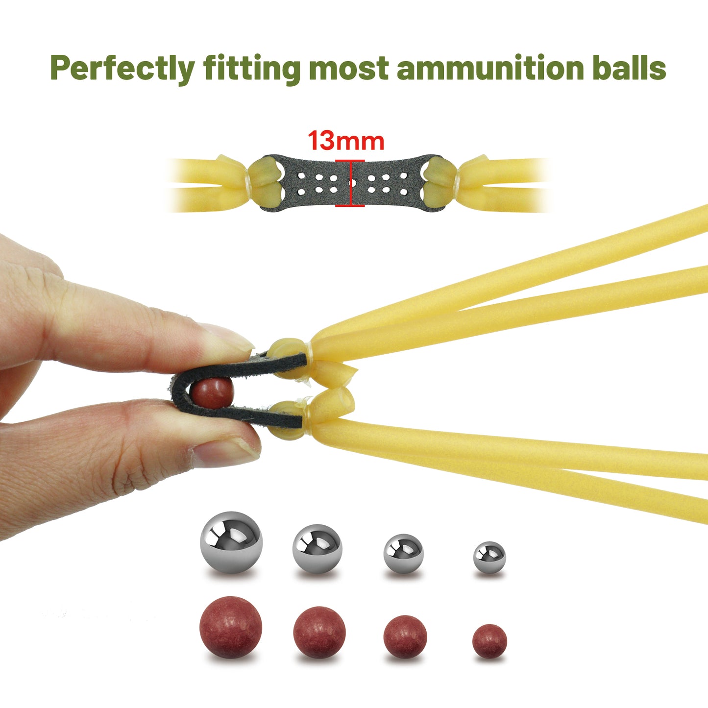 HANDBAIGE 5 Slingshot Ammo Bands with 1 Target Powerful Replacement Rubber Bands for Slingshots Hunting Tubular Bands for Shooting