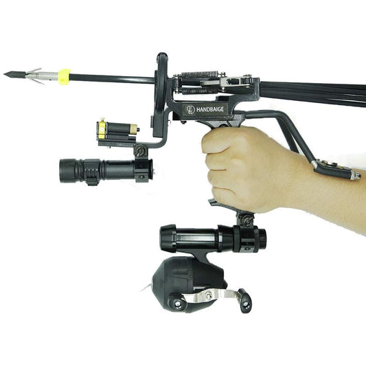 HANDBAIGE Fishing Slingshot Kit High Velocity Hunting Slingshot for Adults Archery Wrist Sling Bow Sling Shots with Fishing Reel Rubber Bands Arrow Brush