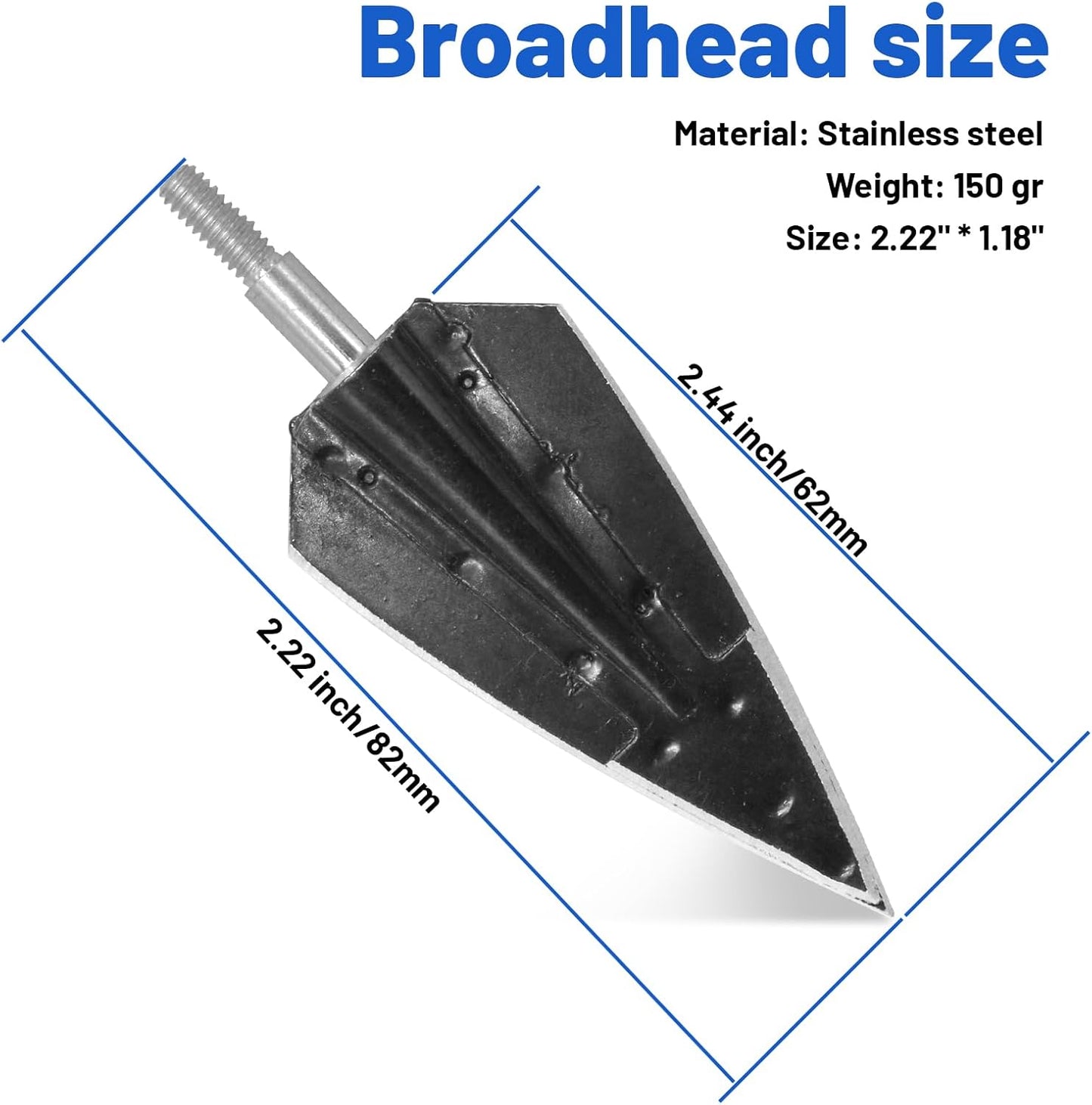 12pcs 150 Grain Screw in Archery Broadheads Hunting Arrowheads Archery Arrow Tips Fixed Blade Arrows Heads for Hunting Target Shooting Practice