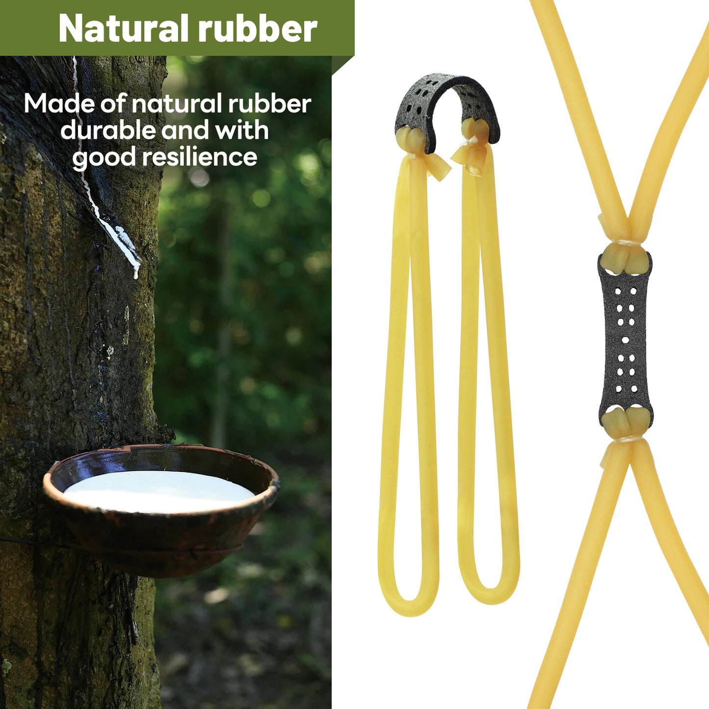 HANDBAIGE 5 Slingshot Ammo Bands with 1 Target Powerful Replacement Rubber Bands for Slingshots Hunting Tubular Bands for Shooting