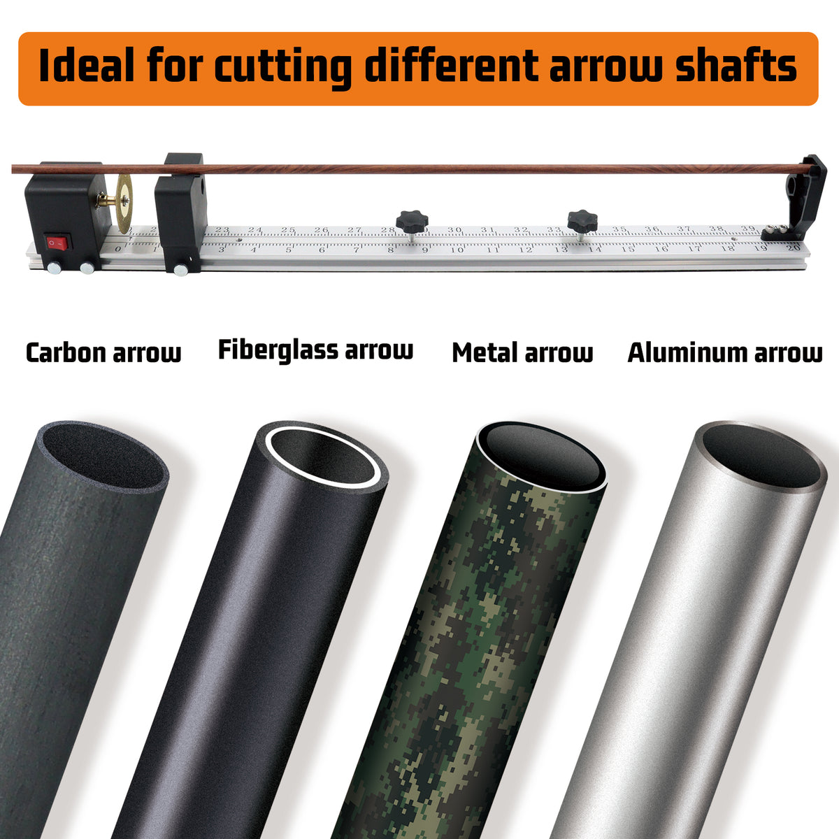 Electric Arrow Cutter Archery Arrow Cutting Saw with Extra Saw Blade for Carbon & Fiberglass Arrow Shafts Professional Arrow Cut Off Tool