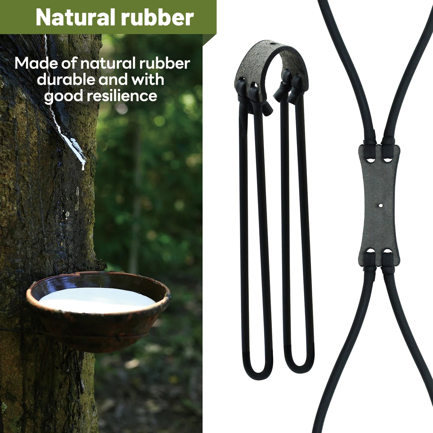 HANDBAIGE 5 Slingshot Ammo Bands with 1 Target Powerful Replacement Rubber Bands for Slingshots Hunting Tubular Bands for Shooting