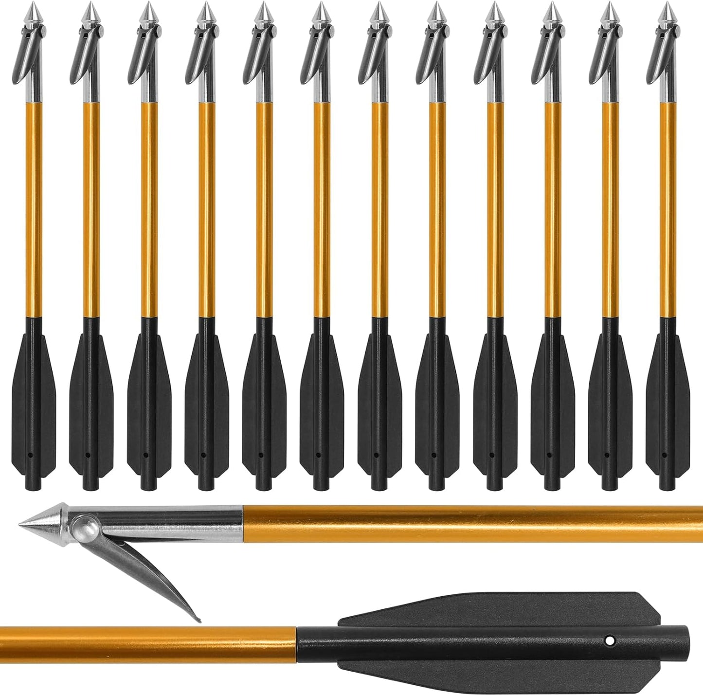 6.8 Inch Aluminium Fishing Bolts with Harpoon Pistol Crossbow Bolts for Fishing with Steel Point Fishing Arrows for Outdoor Hunting Fishing