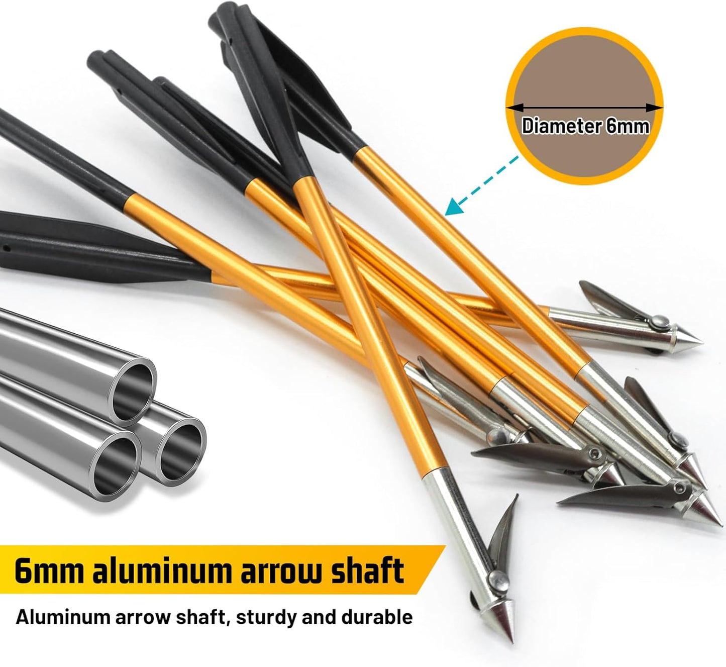 6.8 Inch Aluminium Fishing Bolts with Harpoon Pistol Crossbow Bolts for Fishing with Steel Point Fishing Arrows for Outdoor Hunting Fishing