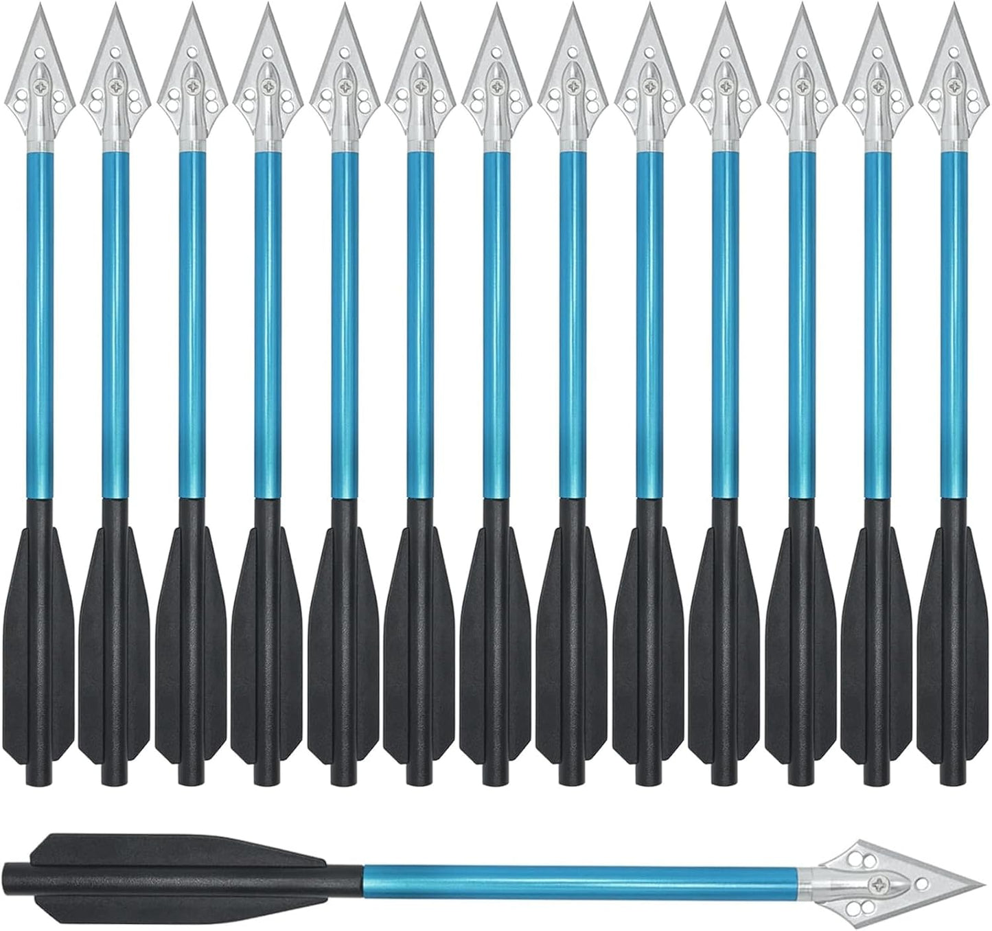 6.3" Aluminum Crossbow Bolts with Steel Broadhead Tips for 50-80lbs Self Cocking Mini Crossbow Archery Outdoor Pistol Crossbow Precision Target Practice Hunting