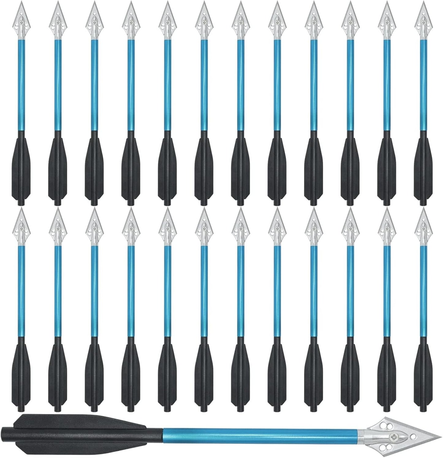 6.3" Aluminum Crossbow Bolts with Steel Broadhead Tips for 50-80lbs Self Cocking Mini Crossbow Archery Outdoor Pistol Crossbow Precision Target Practice Hunting