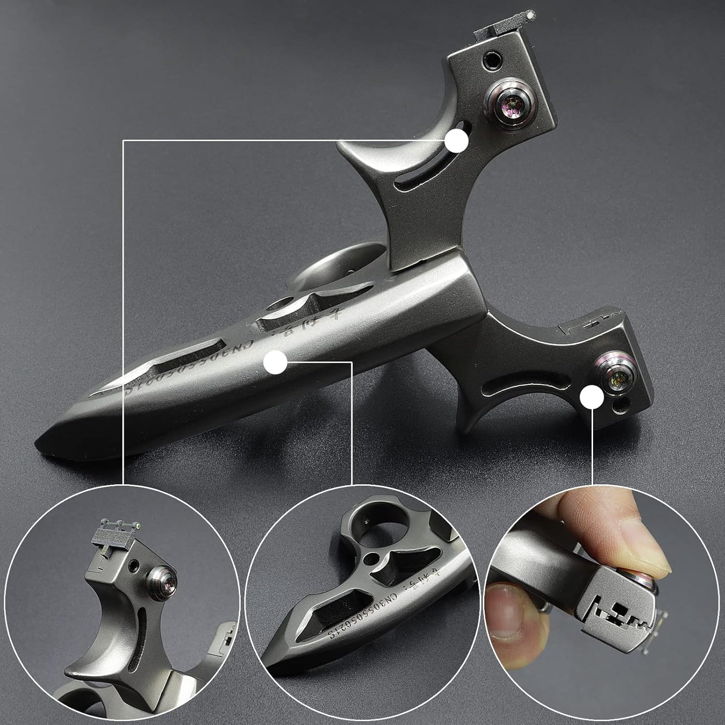 Powerful Slingshot for Hunting Stainless Steel Slingshots for Adults with 3 Slingshot Rubber Bands 50 Clay Slingshot Ammo