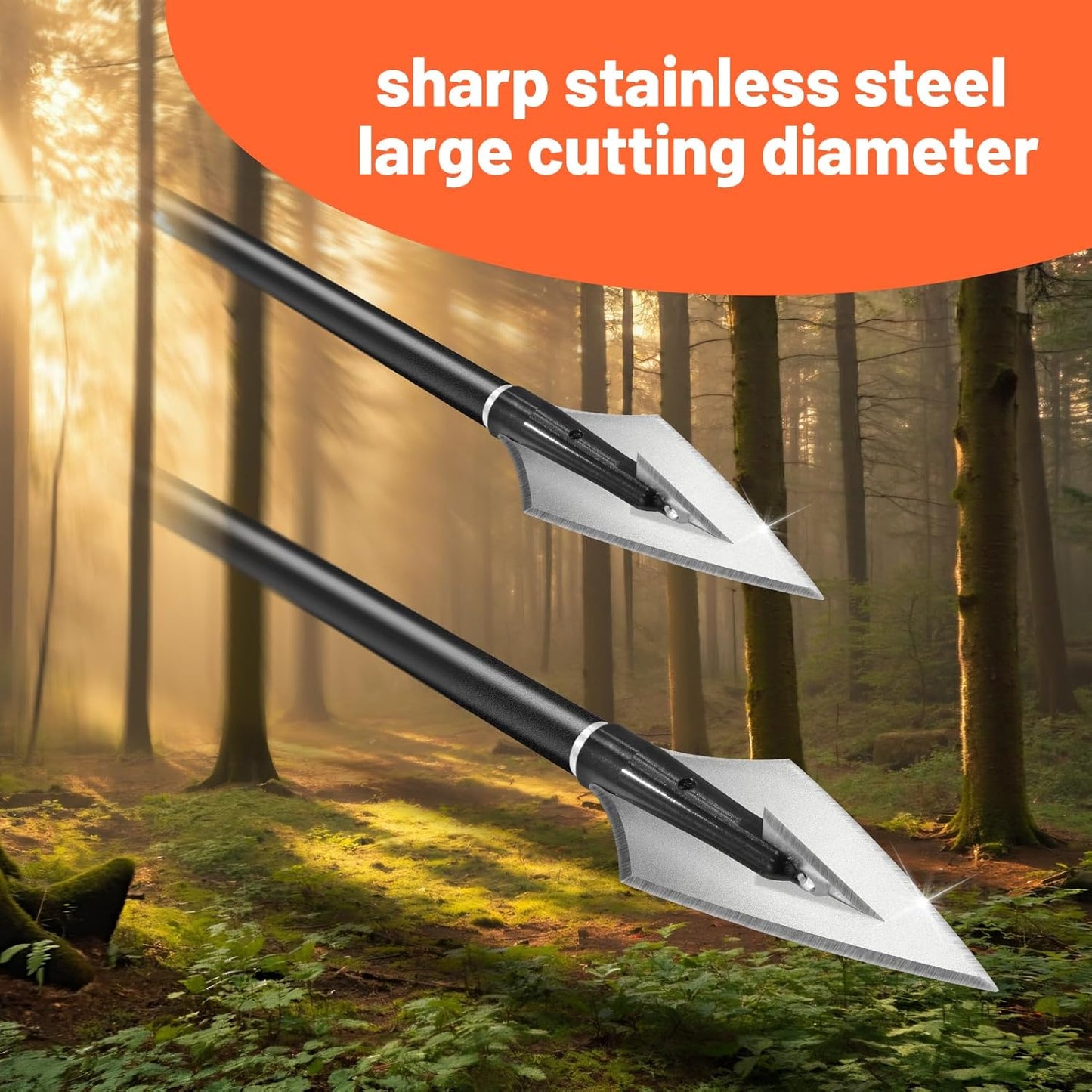 6pcs 150 Grain Screw in Arrowheads Stainless Steel Archery Arrow Tips Fixed Blade Arrows Heads Archery Broadheads for Hunting or Shooting Target Practice