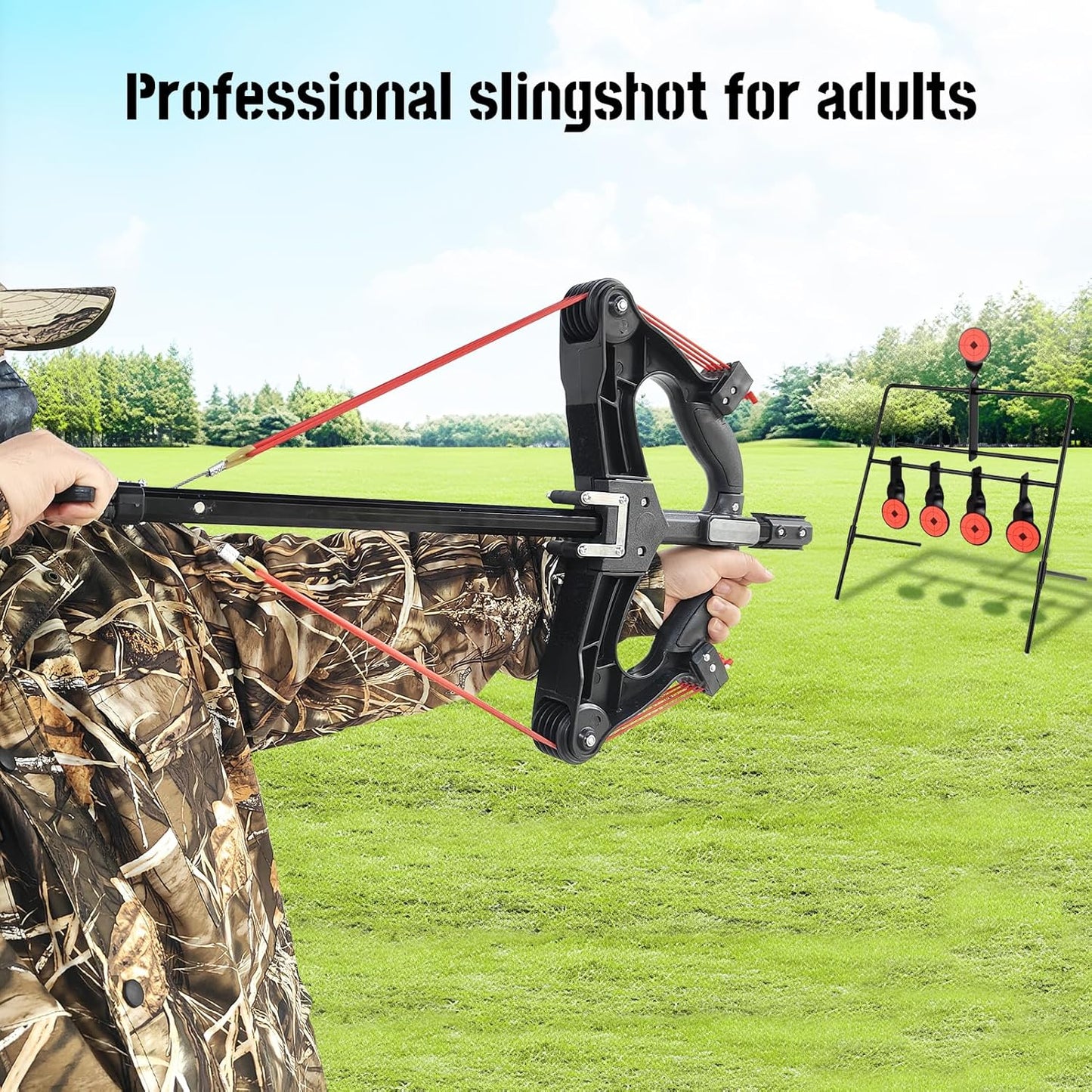 Compound Slingshot for Adult Professional High Impact Slingshot with Sight Hunting Compound Bow with Continuous Shooting