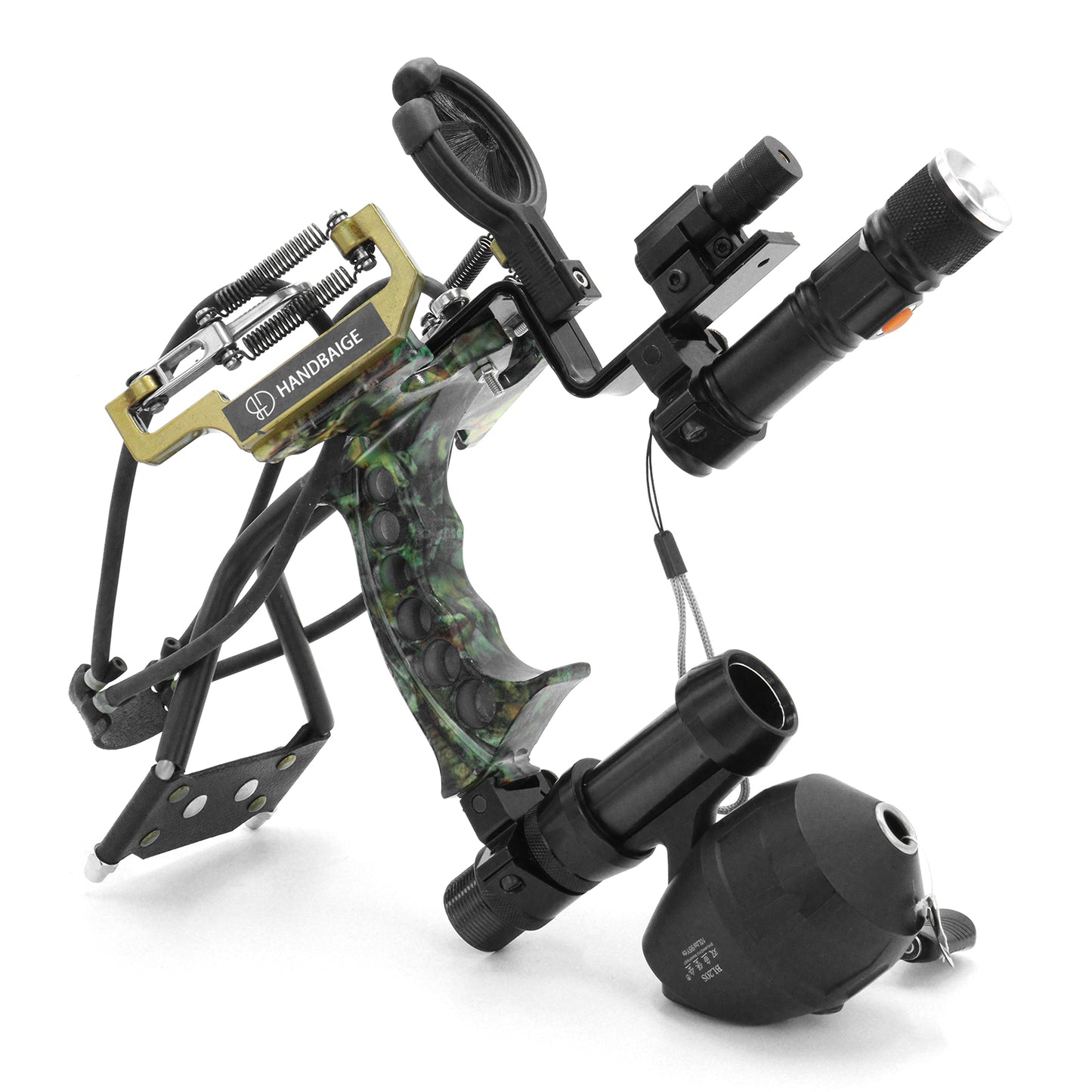 HANDBAIGE Fishing Slingshot Kit High Velocity Hunting Slingshot for Adults Archery Wrist Sling Bow Sling Shots with Fishing Reel Rubber Bands Arrow Brush